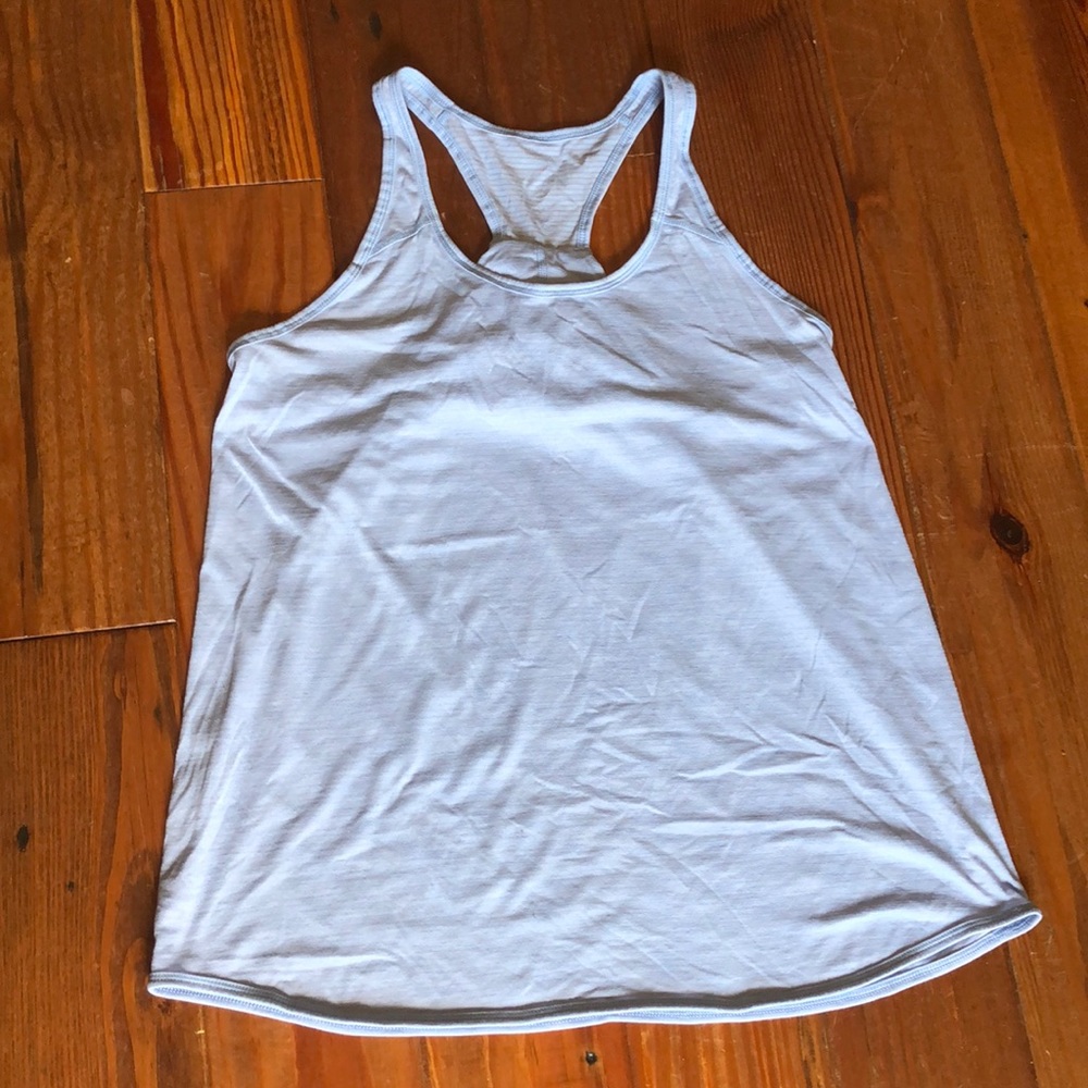 Light blue and grey strip tank top